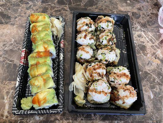 GODZILLA ROLL (left) COSIMO ROLL(right)