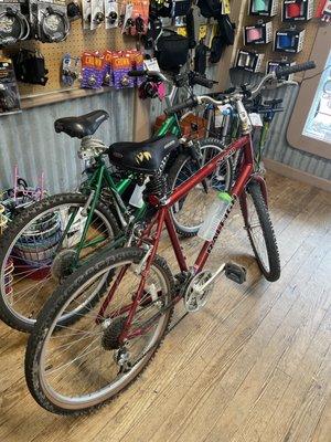 Our bikes after repair and accessories.