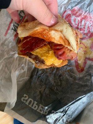 Double western bacon hamburger