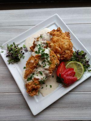 Southern Fried Chicken in a Black Pepper Gravy...