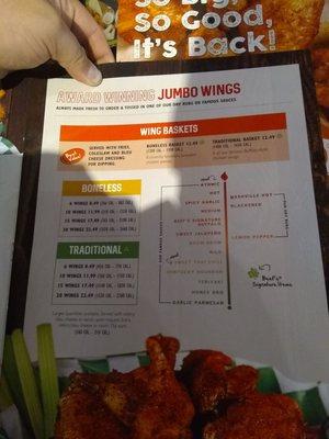 Wing menu