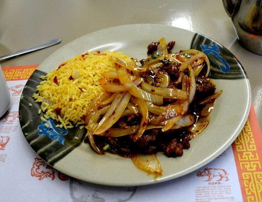 Mongolian Beef with Pork Fried Rice