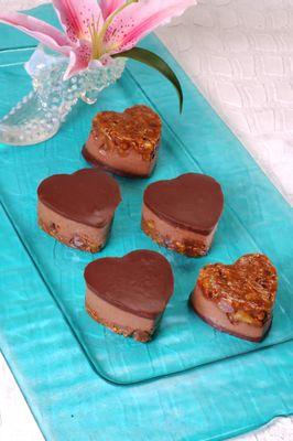 Chocolate and pecan praline hearts. Valentines day is just around the corner and we will have these for you. Get them while they last.