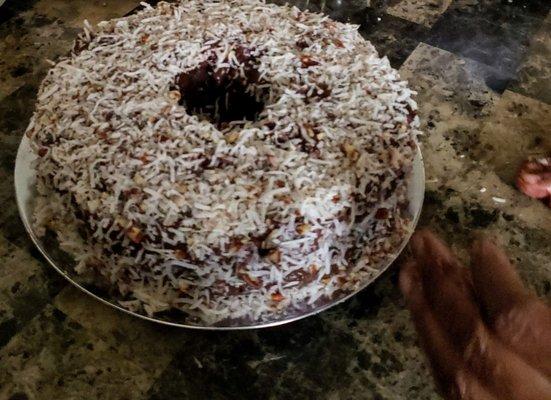 Chocolate  Diabetic coconut  pecan cake