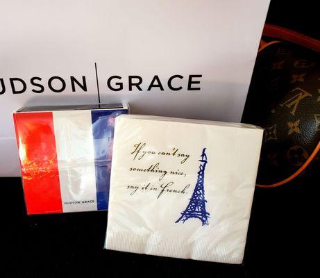 "If  you can't say something nice, say it in French"  cocktail napkins! - (9/20/2021)