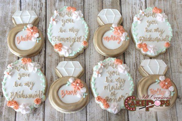 Bridesmaids decorated sugary cookies