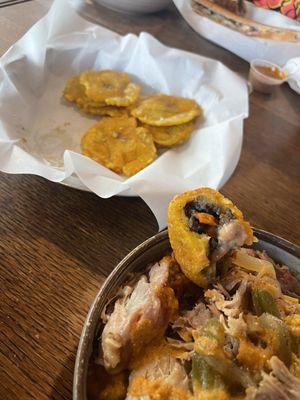 Tostones and Relleno de Papa