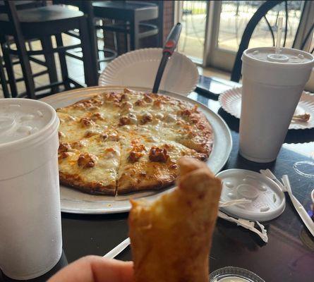 Chicken wing pizza