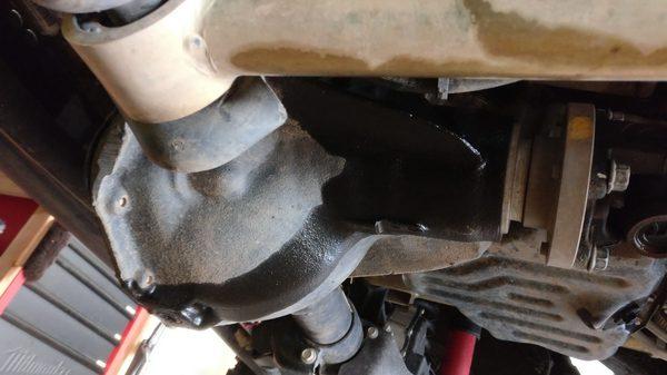 Oil on front differential after second service visit.