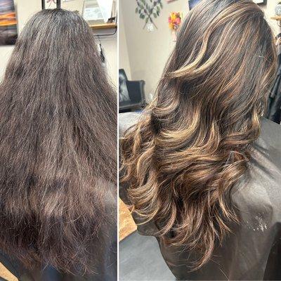 Her first color ever! Soft low maintenance Balayage!