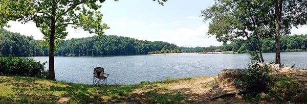 Chris Green lake, facing artificial beach, at about 1:45 p.m.