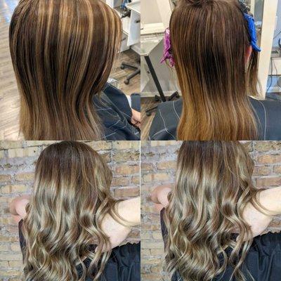 An incredible fix for a balayage gone wrong from a different salon