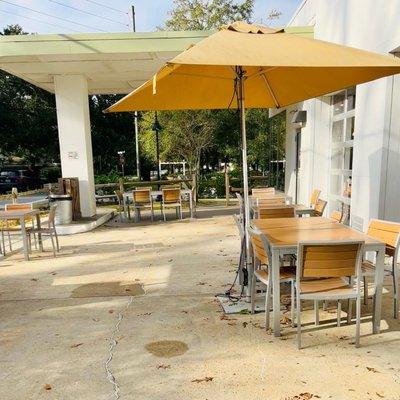 Outdoor dining area.