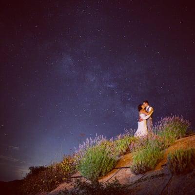 A photo of a beautiful wedding under the stars