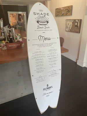 Lunch menu