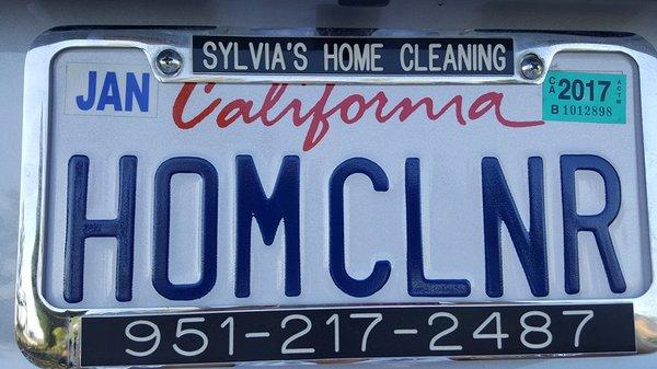 My license plate "HOMCLNR"