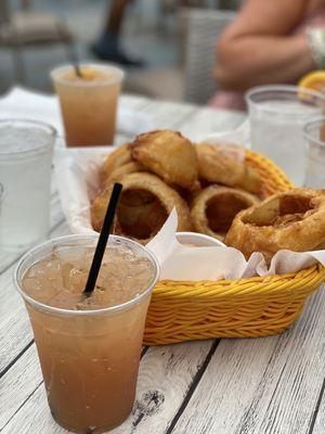 Red Tide and onion rings