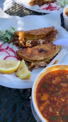 Birria tacos with consume!