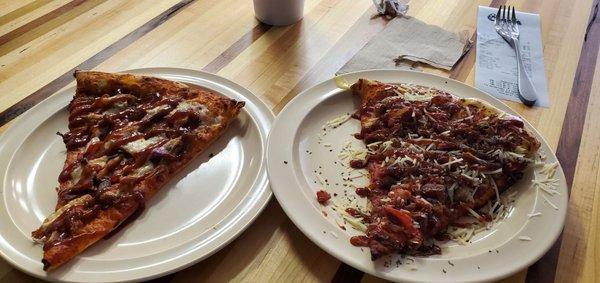 Pulled pork slice on left, ICTslice on right