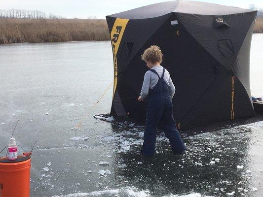 We take you or your kids out ice fishing!!