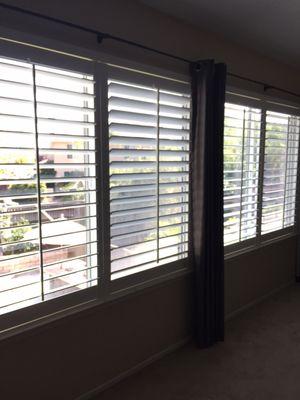 Our upstairs master bedroom with newly installed custom blinds!!!