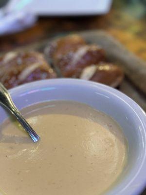 Beer cheese that actually tastes like beer with the most pillowy, warm homemade pretzels