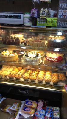 delicious cakes and fresh muffins