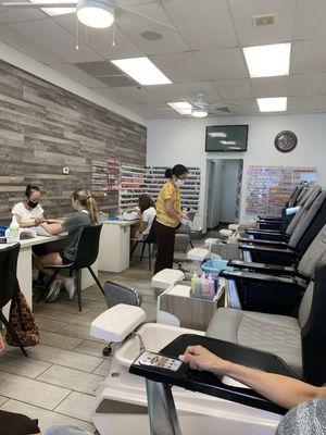 Inside the nail salon