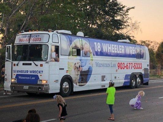 Weinstein Law Bus.  Did you know this was once Amy Grant's tour bus?