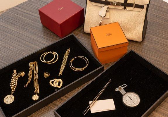 Various assets we lend against - fine jewelry, diamonds, designer handbags, luxury watches and more!