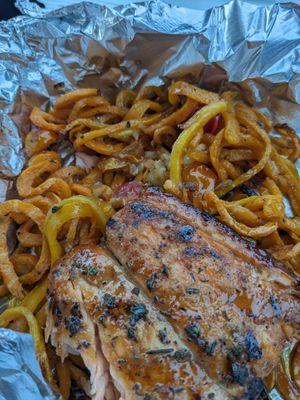 Bourbon maple glazed salmon