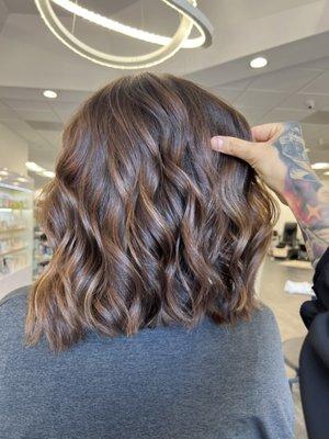 Brunette caramel balayage