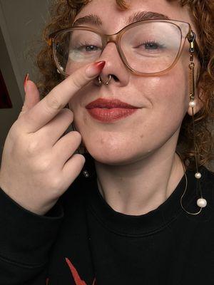 Fresh septum piercing