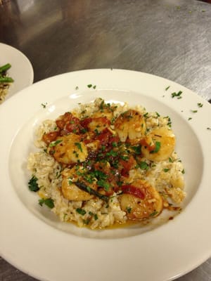 Dinner: scallops risotto