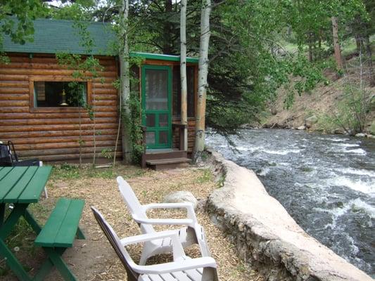 You will love the sound of the river outside your door!!