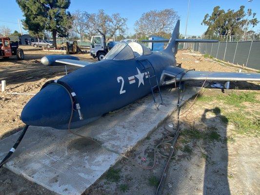 Concrete Plane before Paint removal