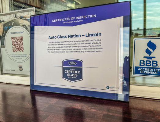 We are the only Ford Glass Network Certified Shop in Iowa and Nebraska