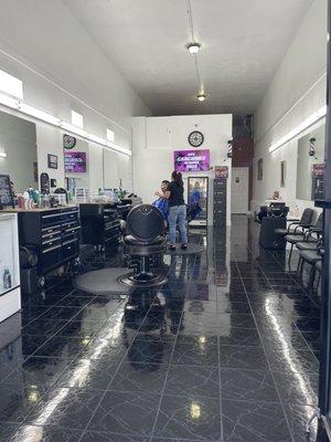 Inside the barbershop