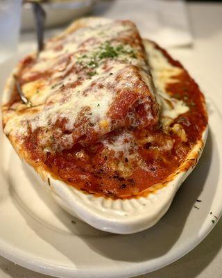 Lasagna 22 Baked 100% with ricotta cheese and house marinara with melted mozzarella cheese