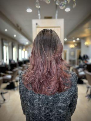 Ash grey/ ash pink ombré