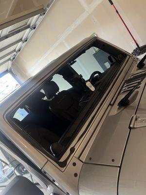 New jeep wrangler windshield installed