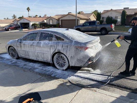 Seeing the foam cannon in action sure is awesome