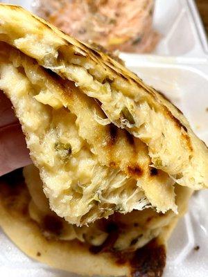 Loroco and cheese pupusa - filling