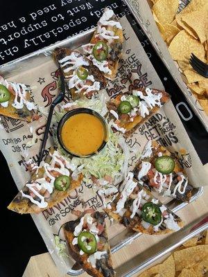 Tostada subbed meat for black beans