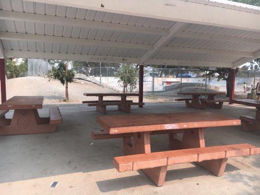 Reservable picnic area and skate park