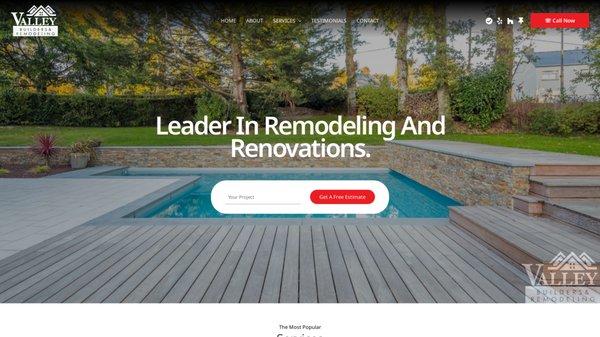 A highly customized WordPress website, https://valleybuilders.co