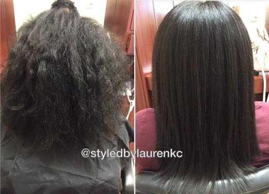 Brazilian blowout before and after