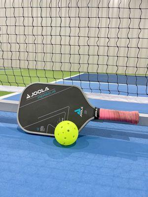 THREE indoor, climate controlled pickleball courts with textured acrylic court resurfacing and PPA regulated paint for optimal play!