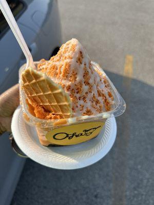 Bingsu - Thai Tea with condensed milk.