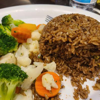 Steamed Veggies and Diri djon djon